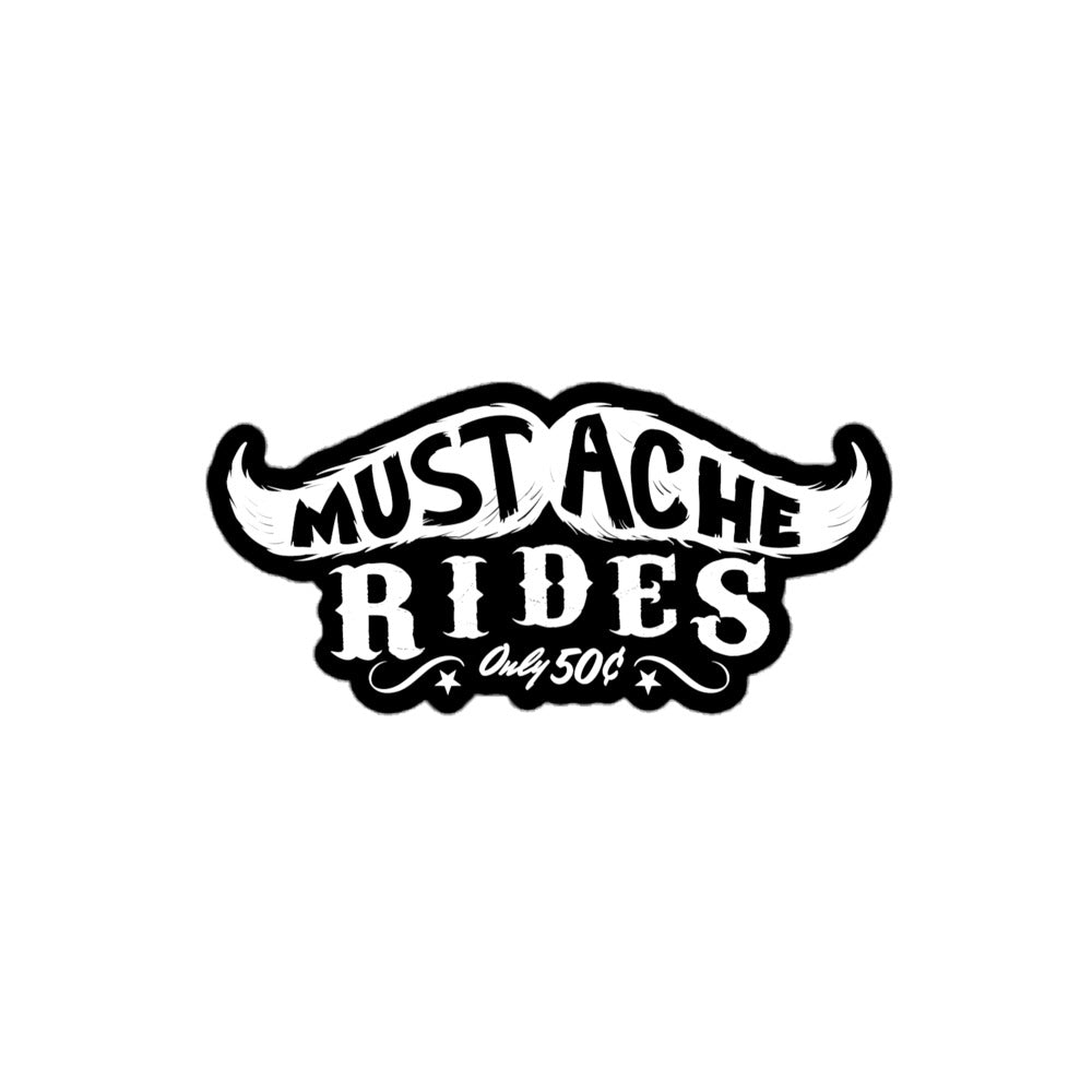 Mustache Rides Sticker