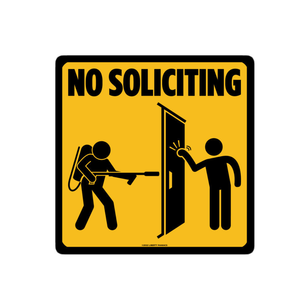 No Soliciting Flamethrower Sticker