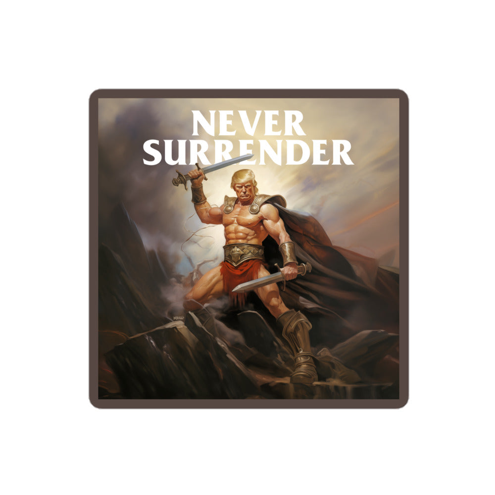 Warrior Trump Never Surrender Sticker