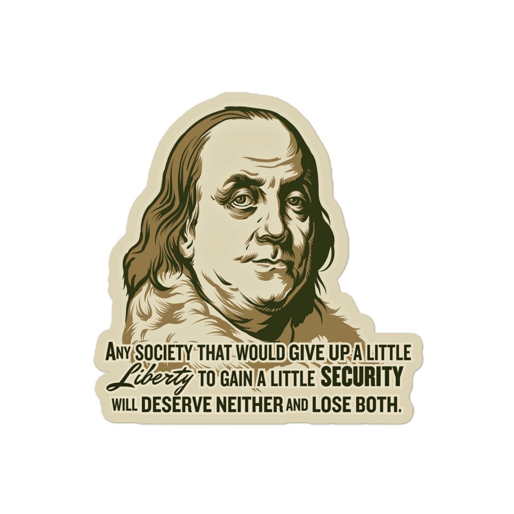 Ben Franklin Liberty and Security Quote Sticker