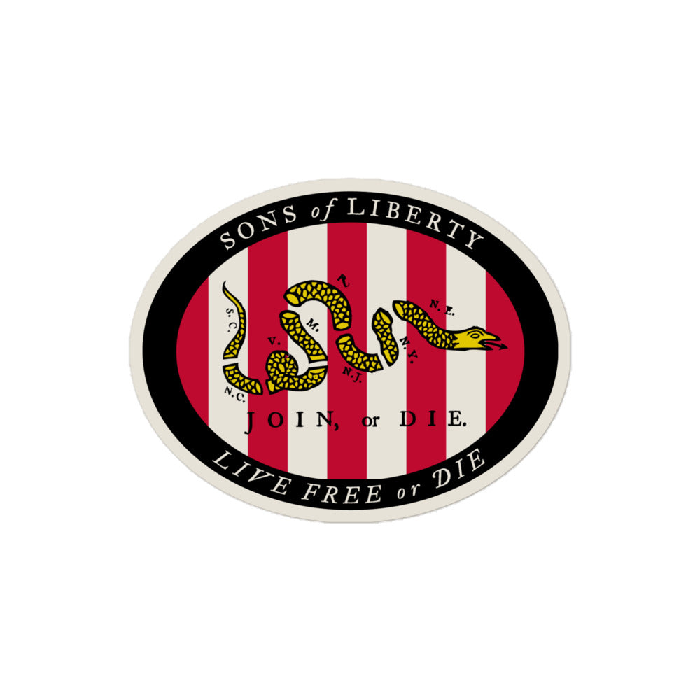 Sons of Liberty Live Free Or Die Sticker