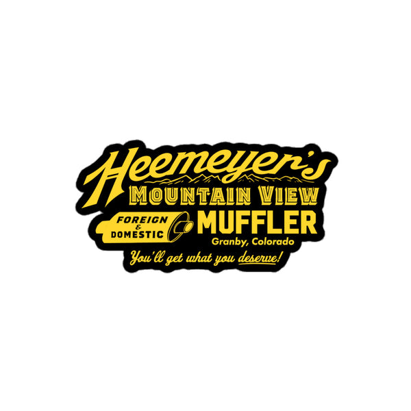 Heemeyer's Mountain View Muffler Black Sticker - Liberty Maniacs