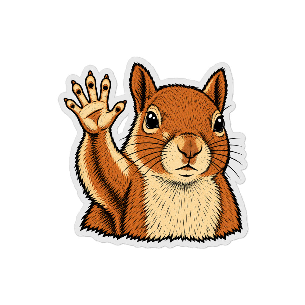 Squirrel Waving Bye I'm Cooked Sticker