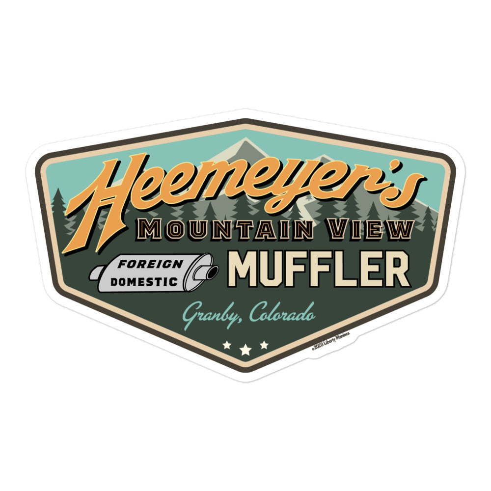 Heemeyer's Mountain View Muffler Sticker