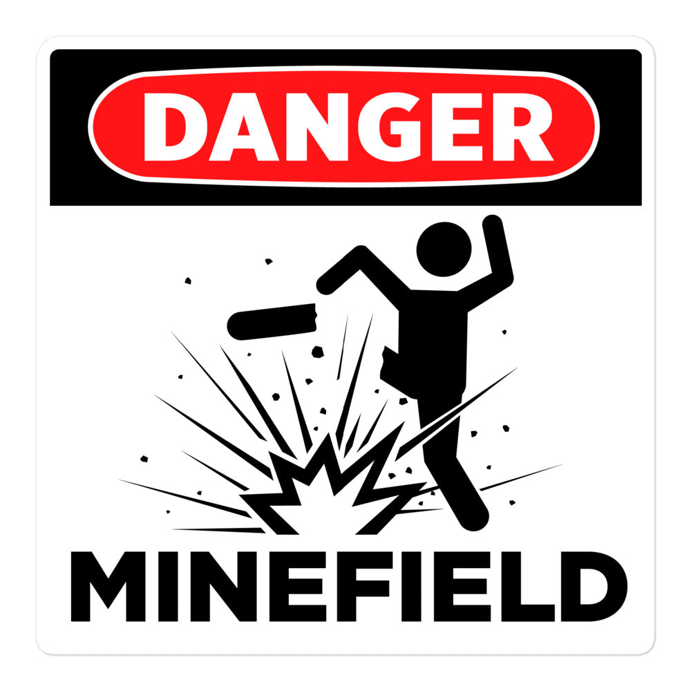 Danger Minefield Sticker