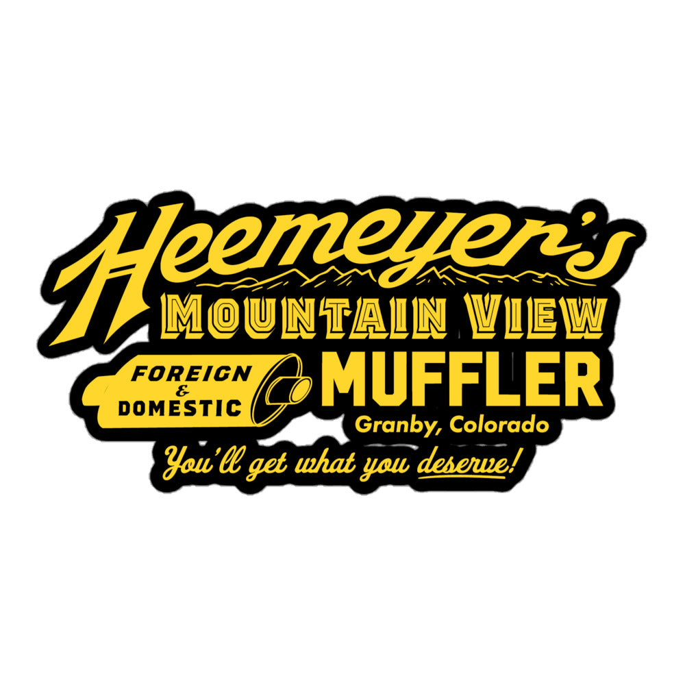 Heemeyer&#39;s Mountain View Muffler Black Sticker