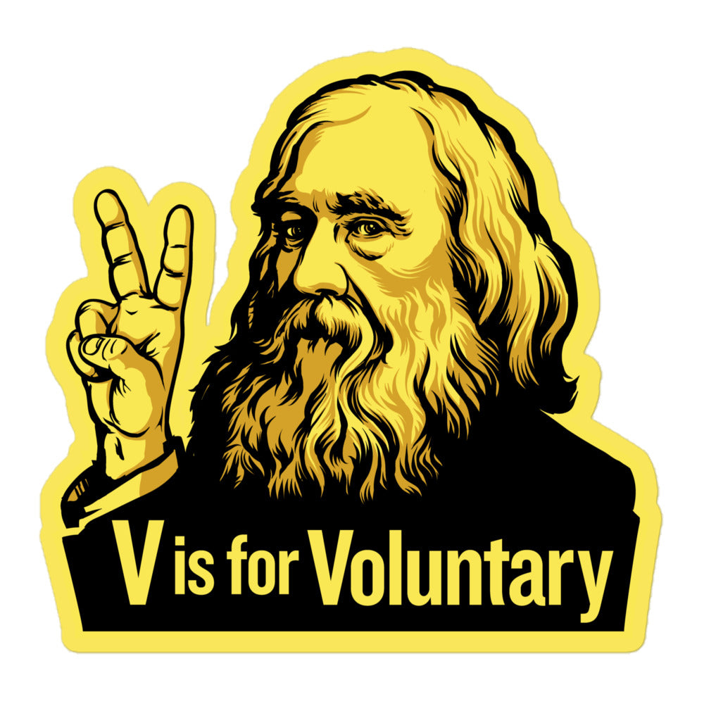 Lysander Spooner V Is For Voluntary Sticker