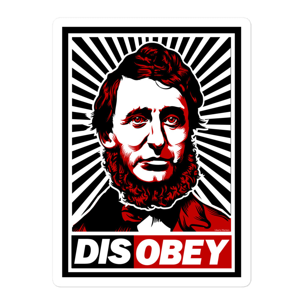 Henry David Thoreau Disobey Stickers