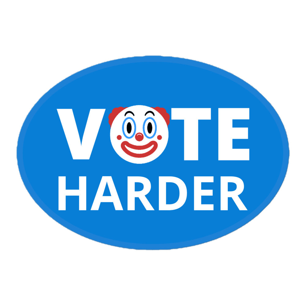 Vote Harder Clown Emoji Oval Sticker