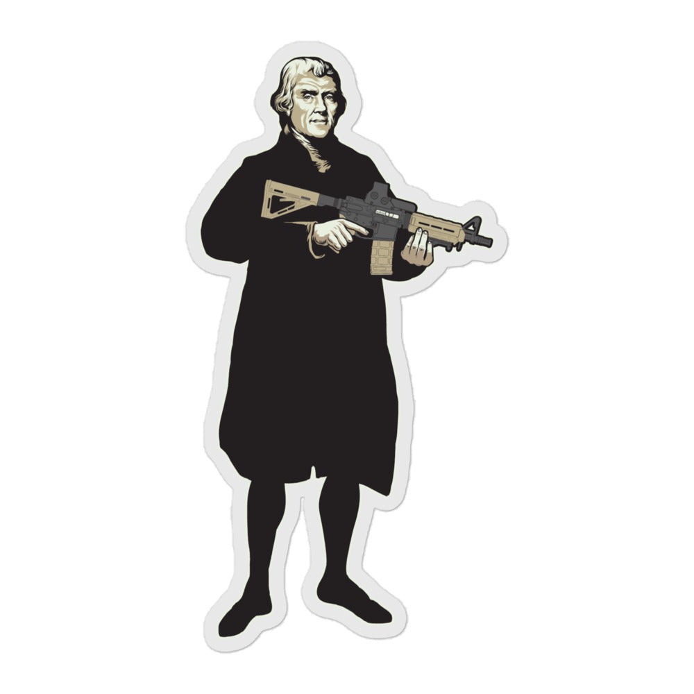 Thomas Jefferson Holding an AK47 Sticker