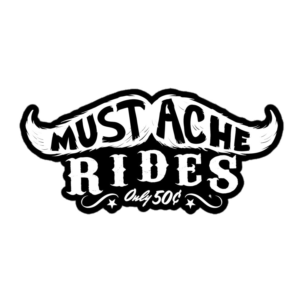 Mustache Rides Sticker