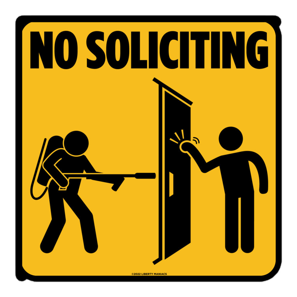 No Soliciting Flamethrower Sticker