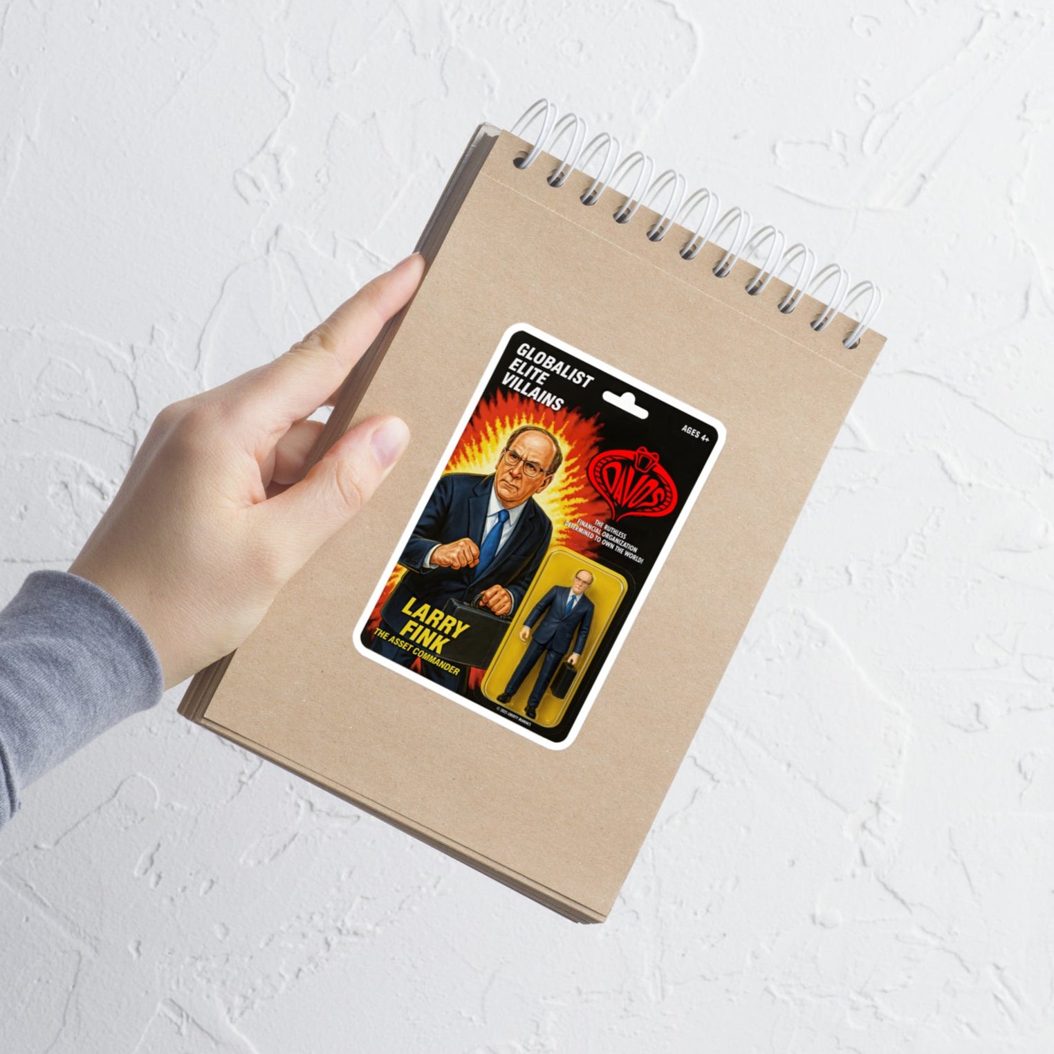 Globalist Elite Villains Larry Fink Action Figure Sticker