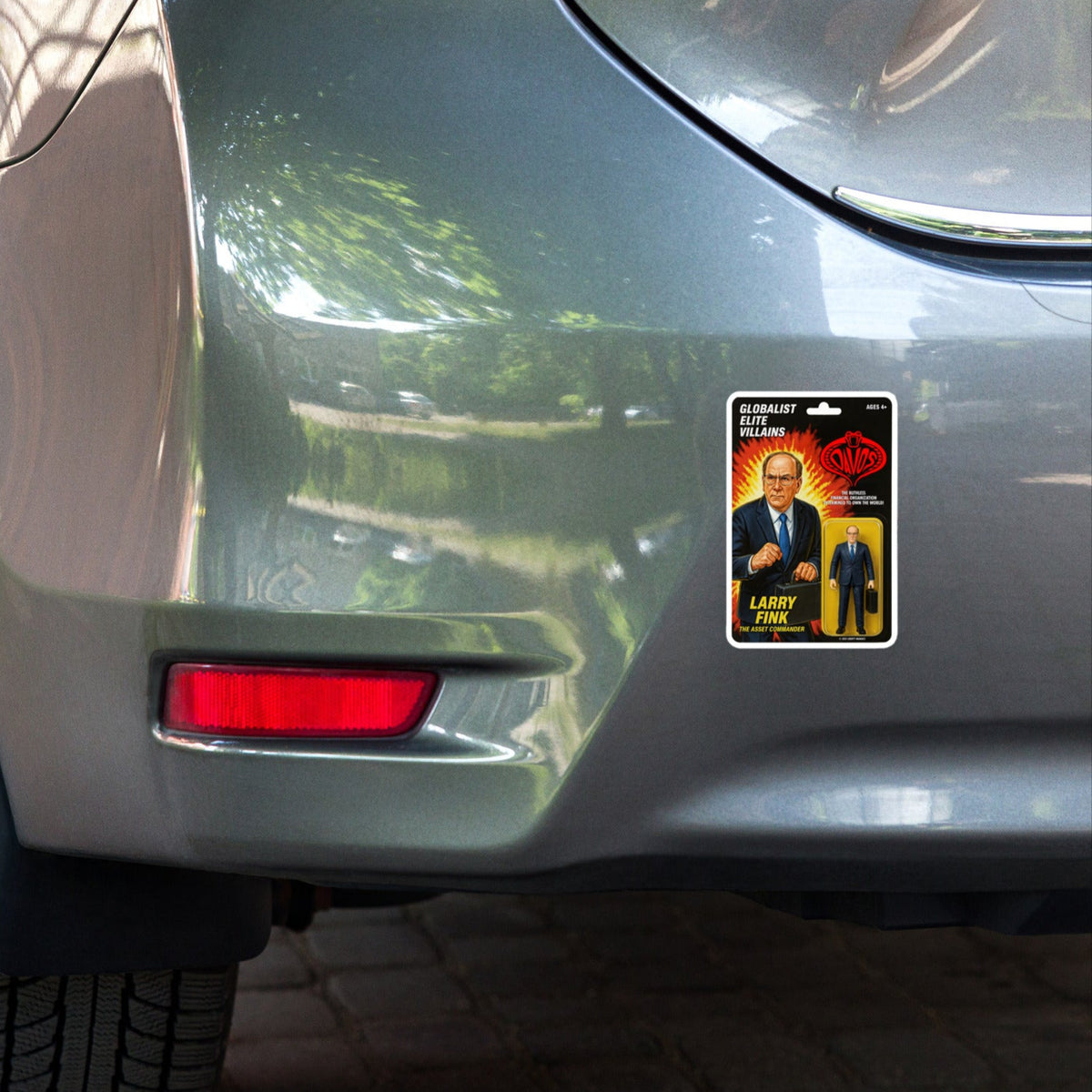 Globalist Elite Villains Larry Fink Action Figure Sticker