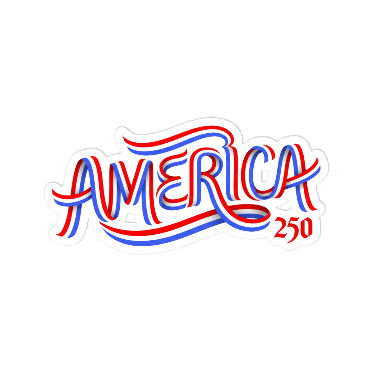 Colorful 'AMERICA' text design on a white background