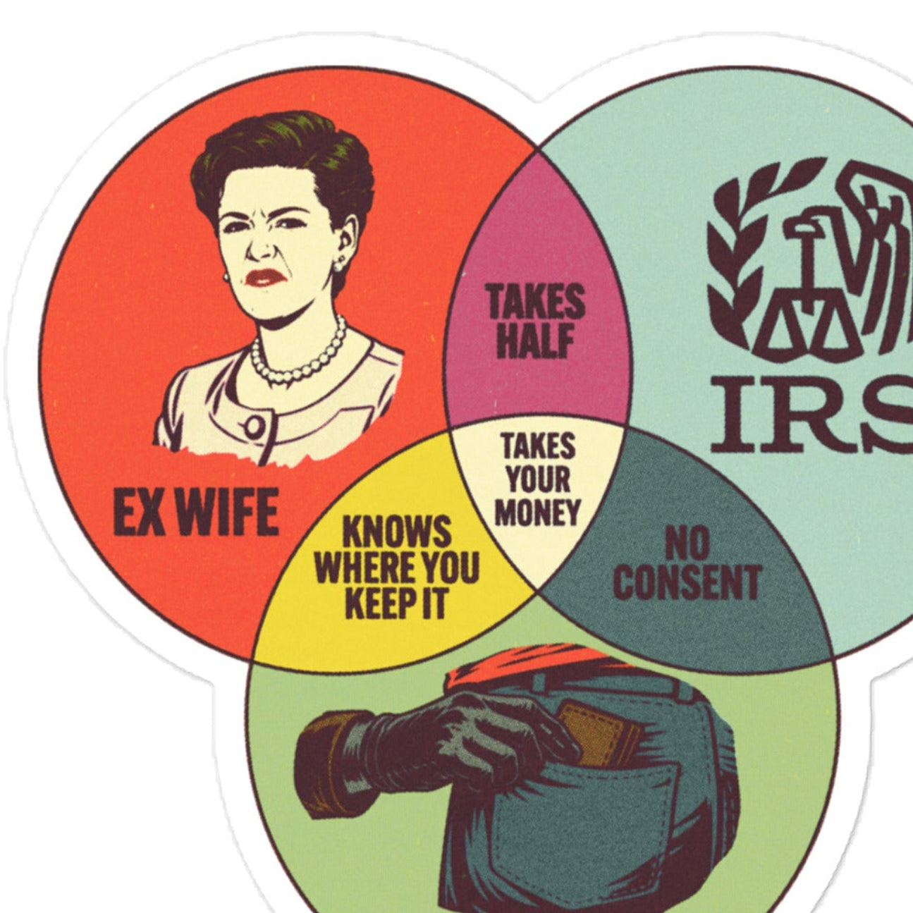 Venn diagram with IRS logo and text on a white background