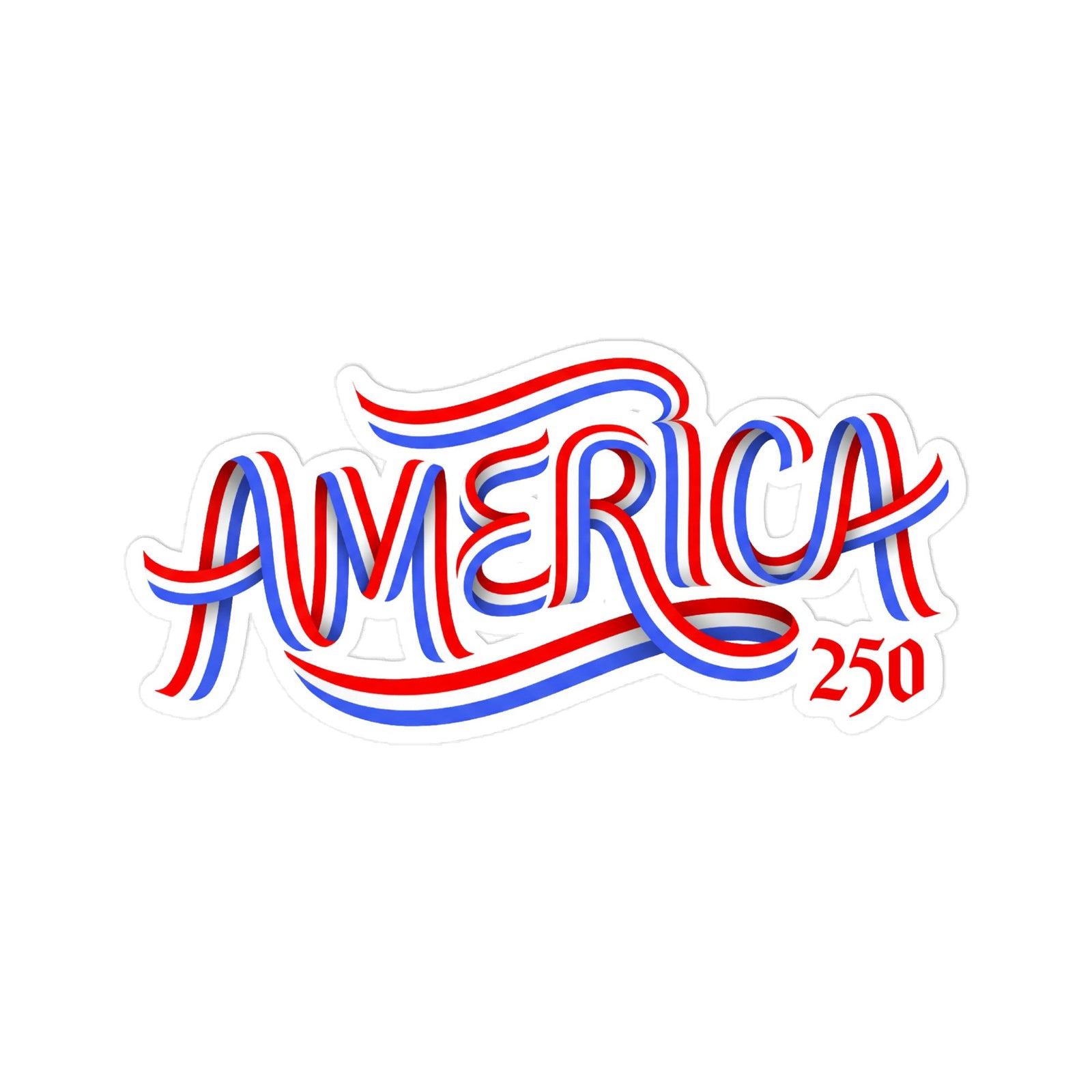 Colorful 'AMERICA' text design on a white background