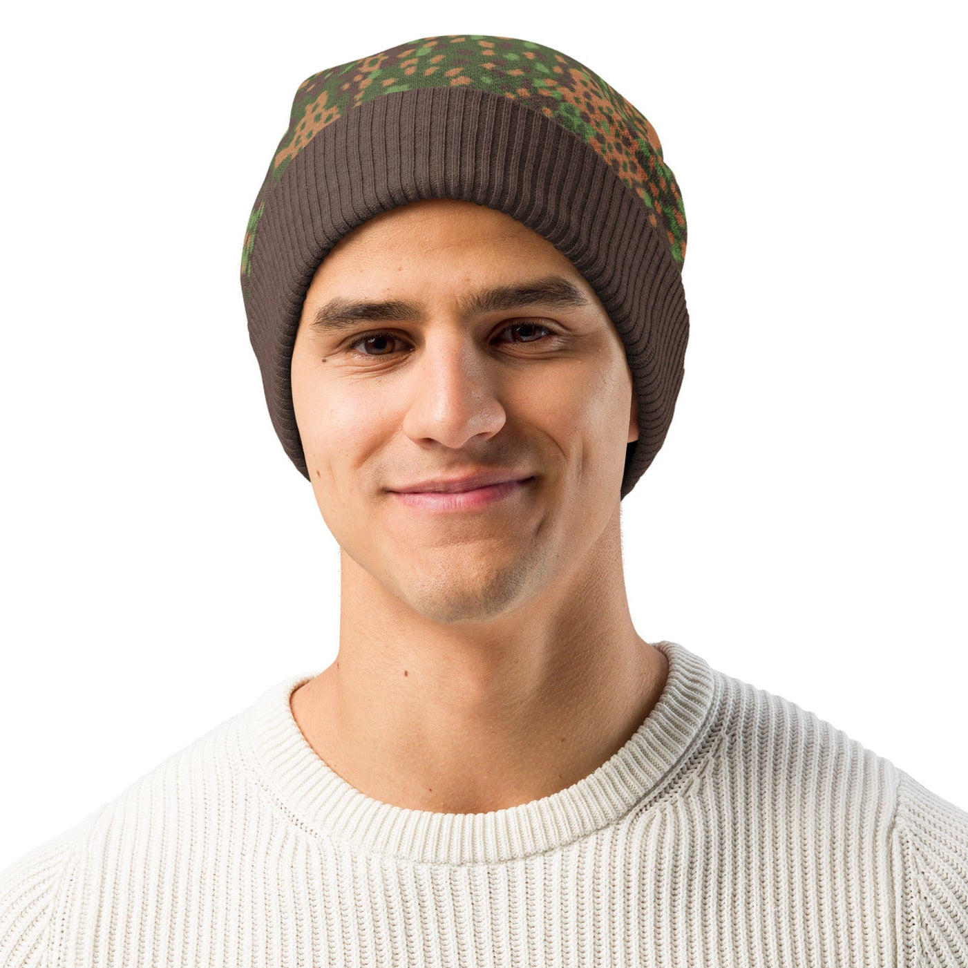 Erbsenmuster Pea Pattern Knitted Camouflage-patterned beanie