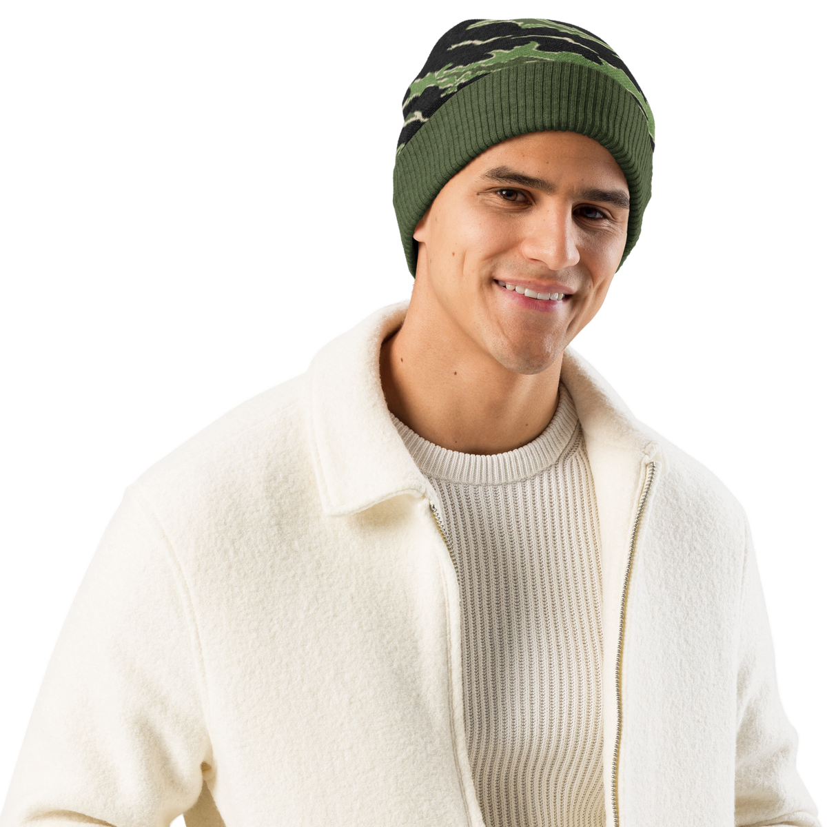 Tiger Strip Camo Knitted Beanie