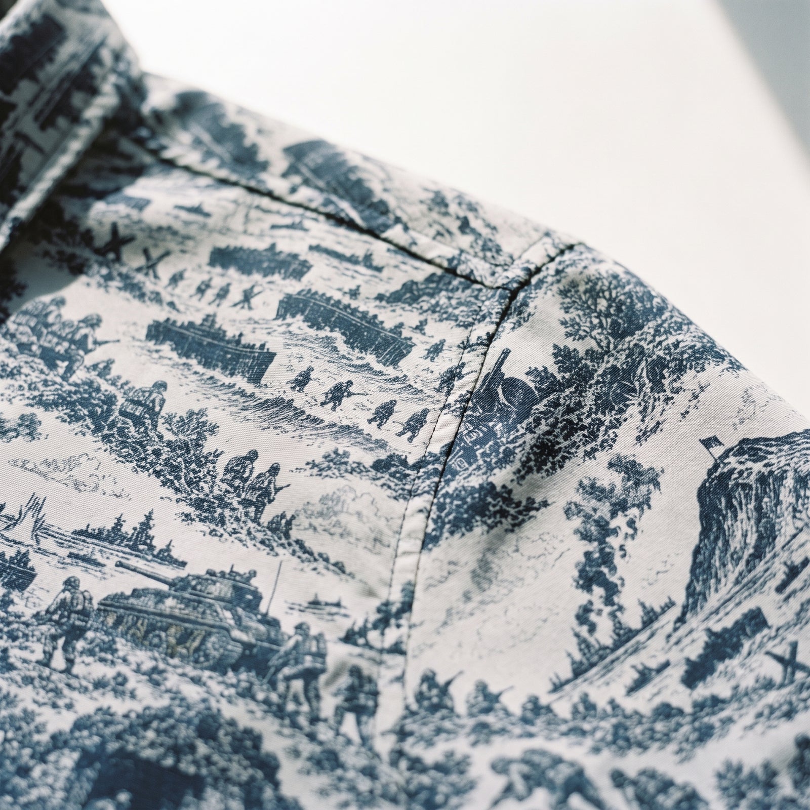 Iwo Jima Print Button-Up Relaxed Fit Shirt