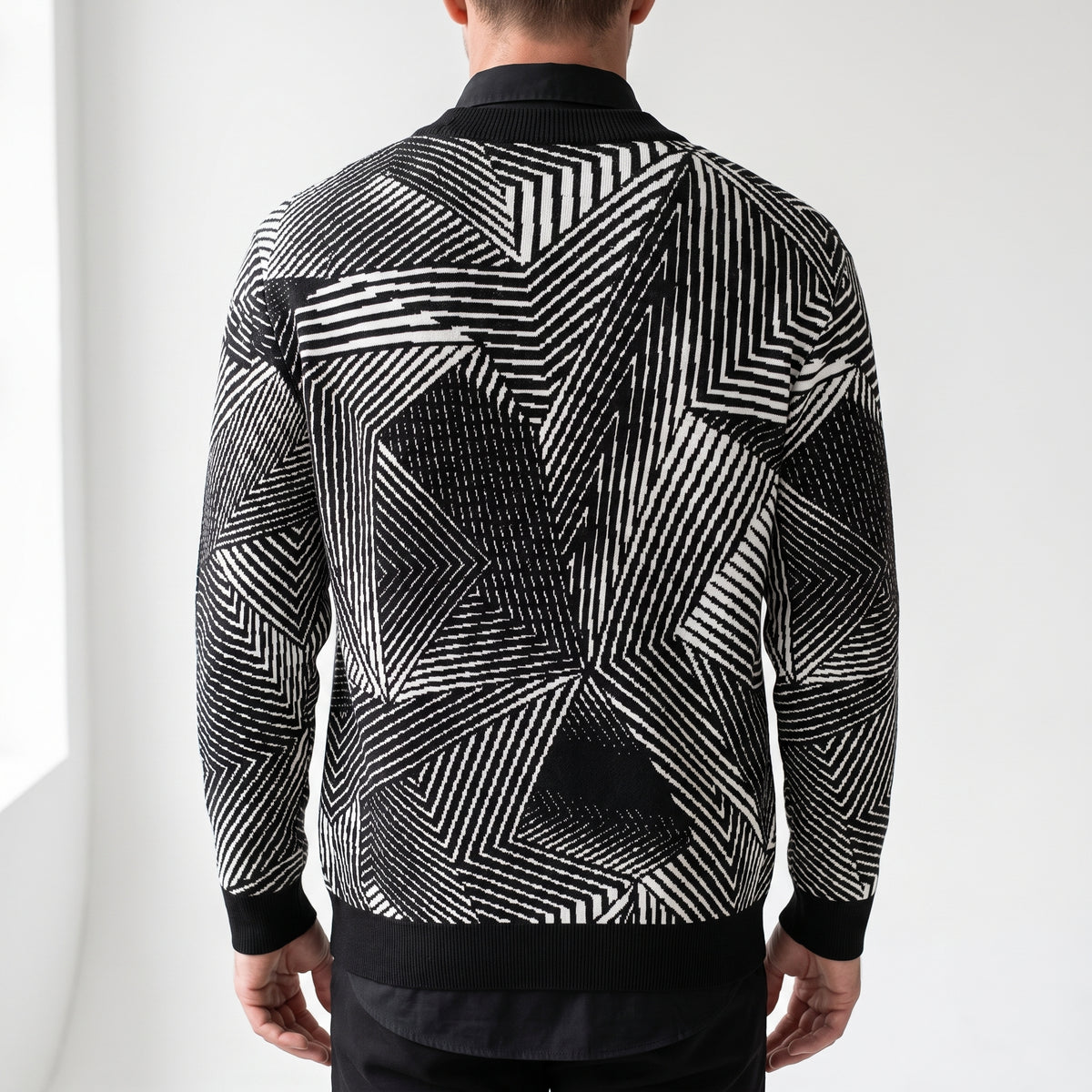 Dazzle Naval Camouflage Knitted Cardigan Sweater
