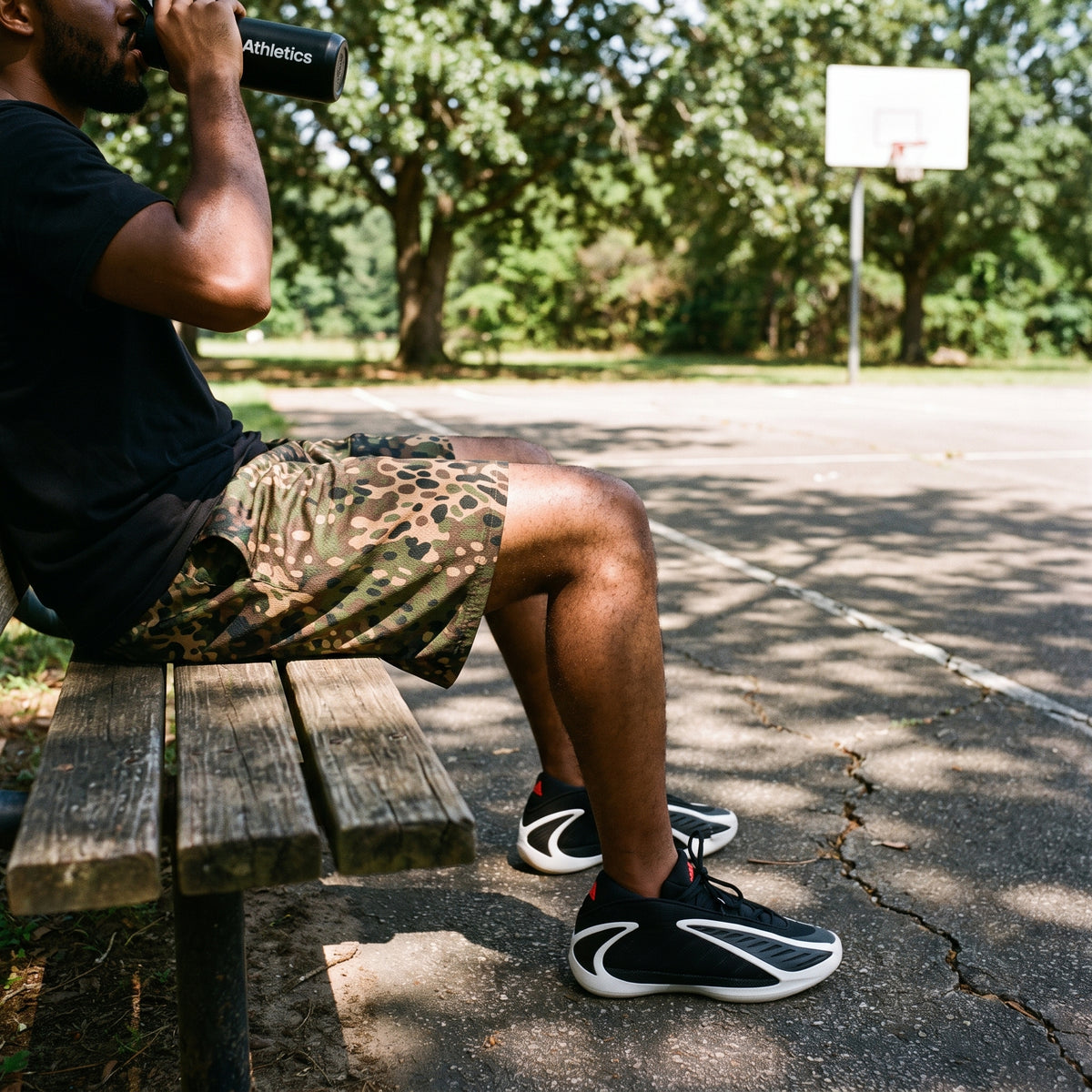Erbsenmuster Pea Dot Field Green Camo Mesh Shorts