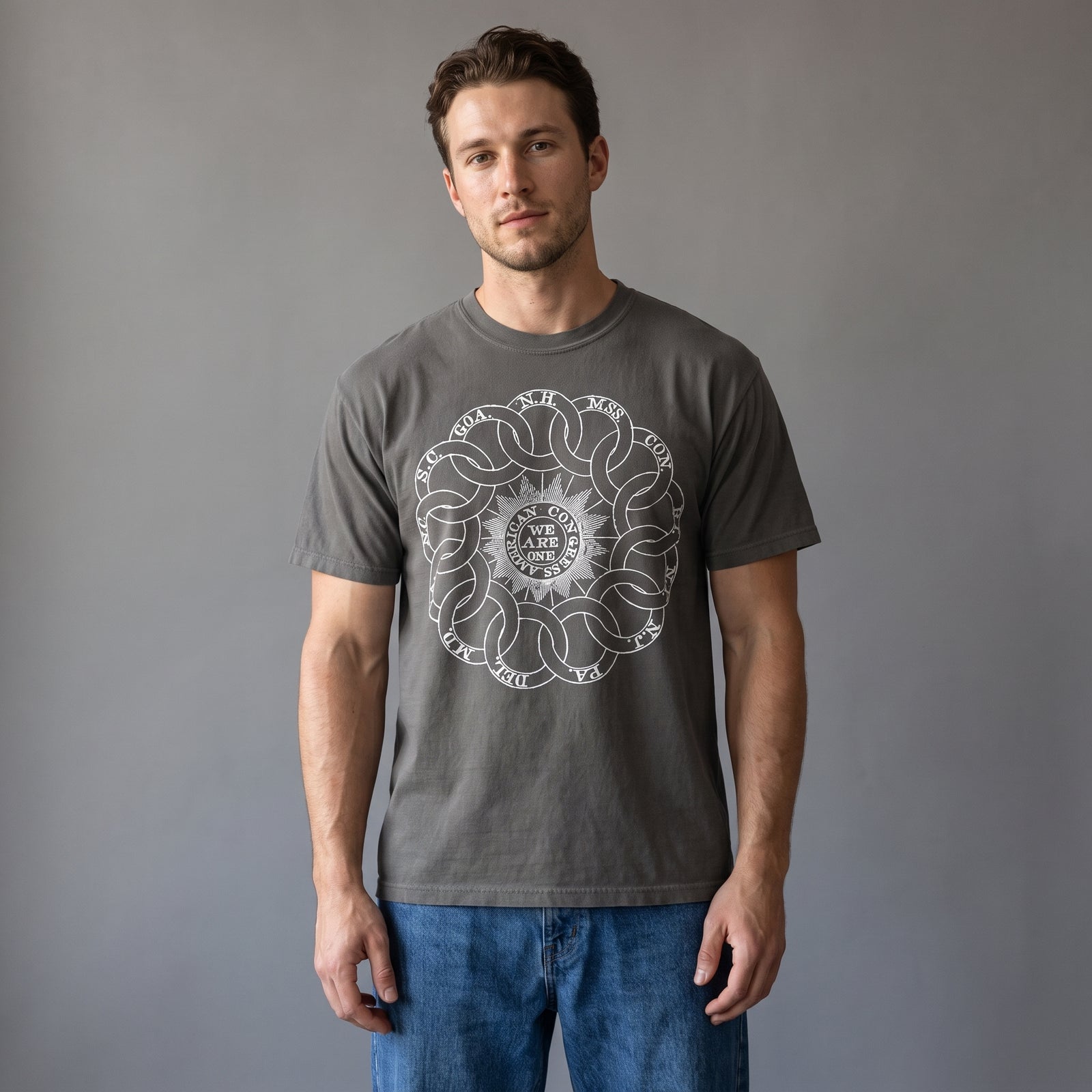Continental Rings Garment Dyed Graphic T-Shirt