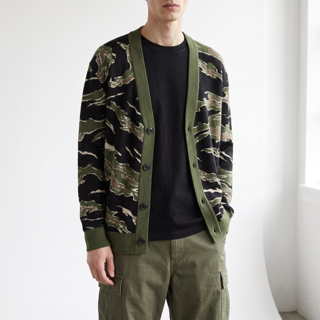 Tiger Stripe Camo Knitted Cardigan