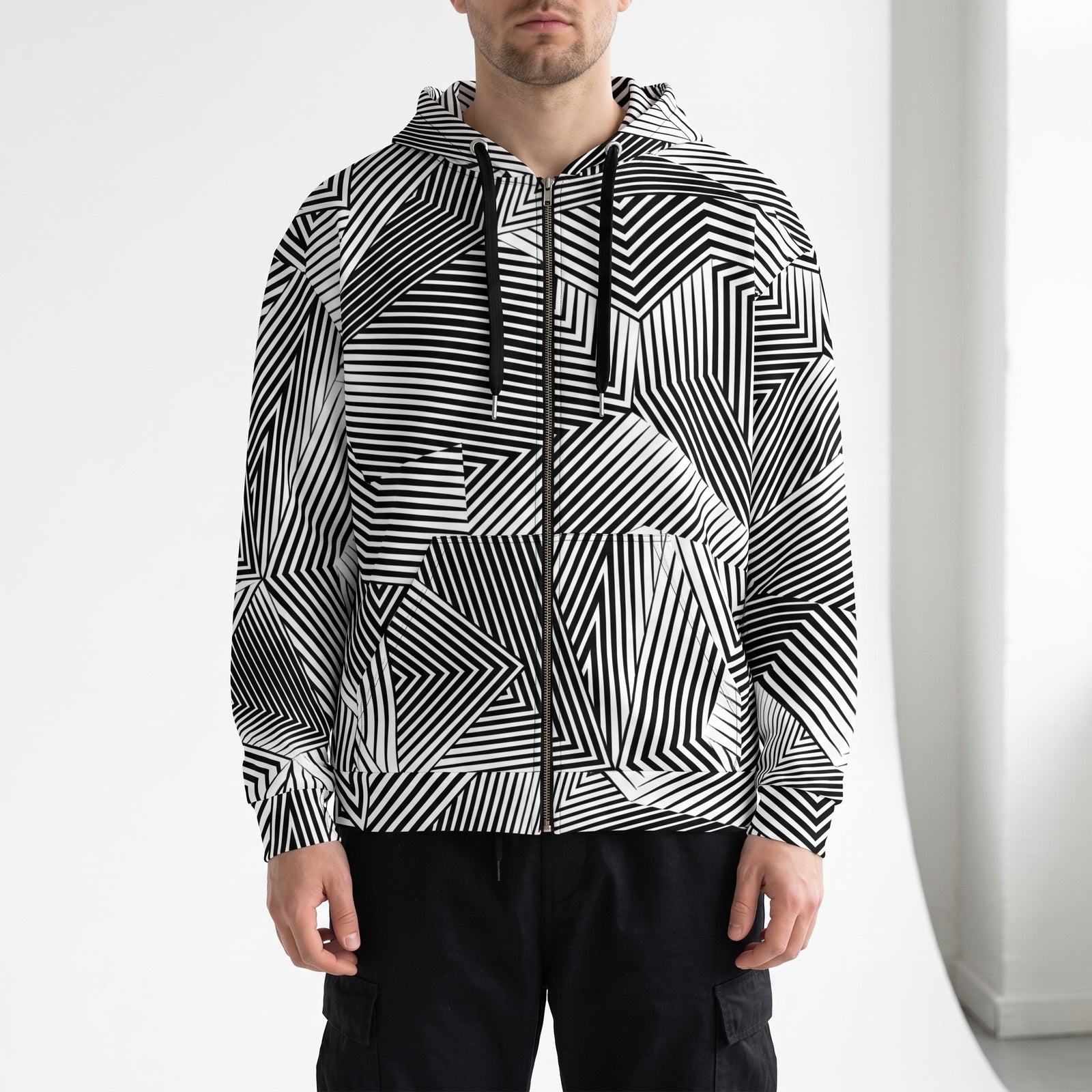 Dazzle naval camouflage zip hoodie, front view