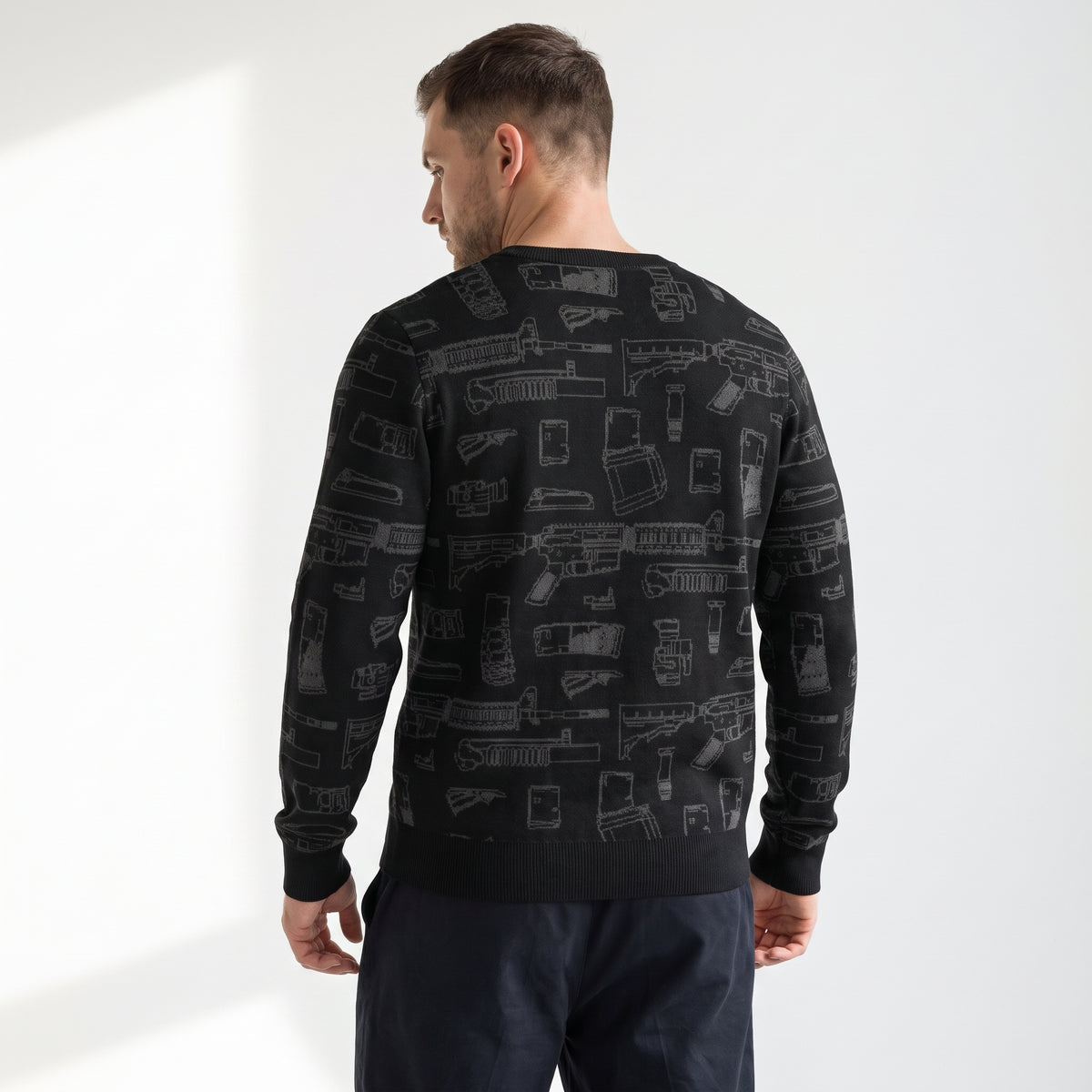 Rifle Attachments V Neck Sweater