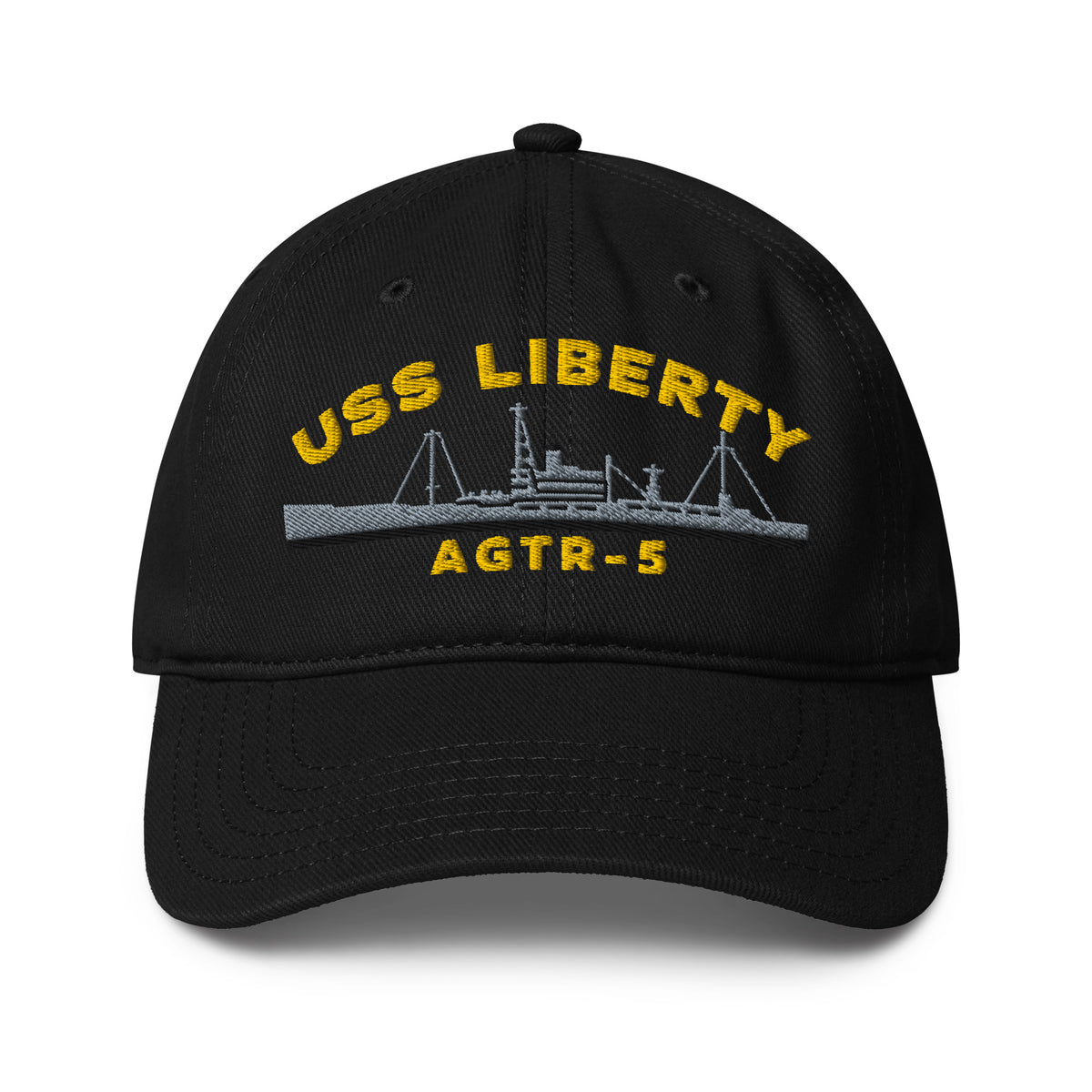USS Liberty AGTR-5 Embroidered Low-Profile black Cap