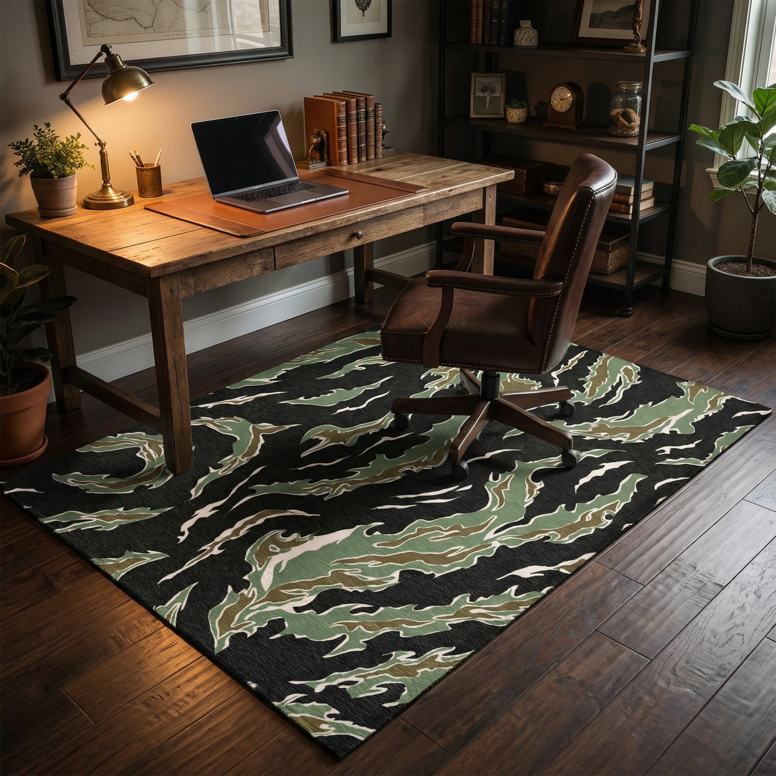 Tiger Stripe Camouflage Area Rug
