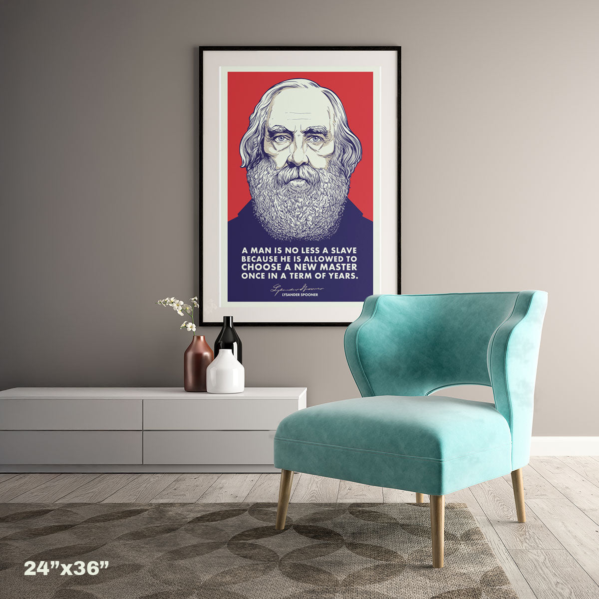 Lysander Spooner No Less A Slave Print