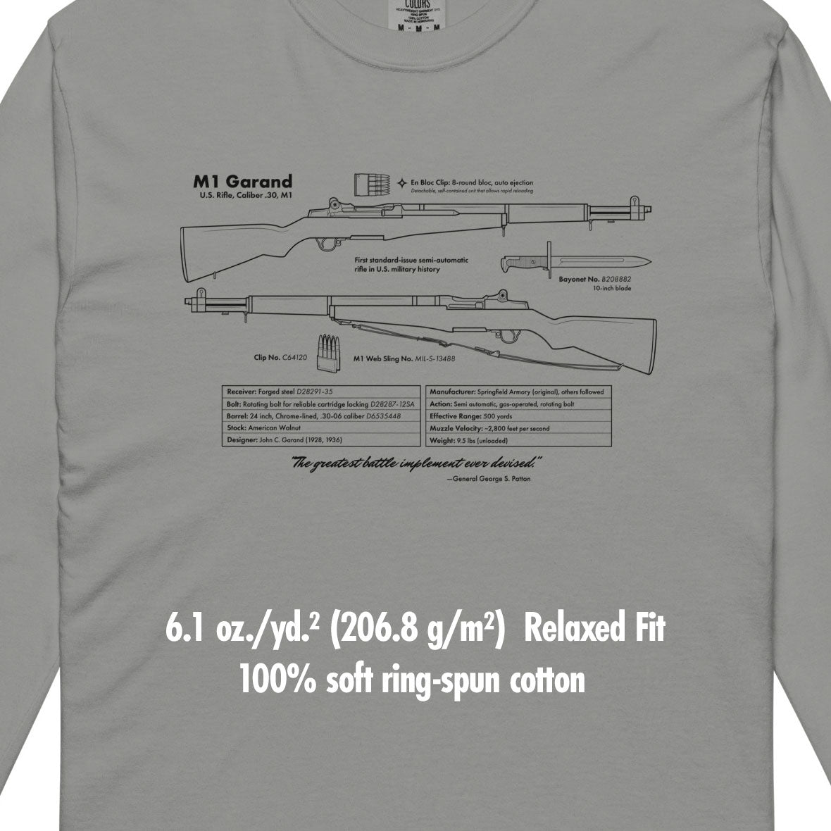 M1 Garand Garment-dyed Heavyweight Long-sleeve Shirt