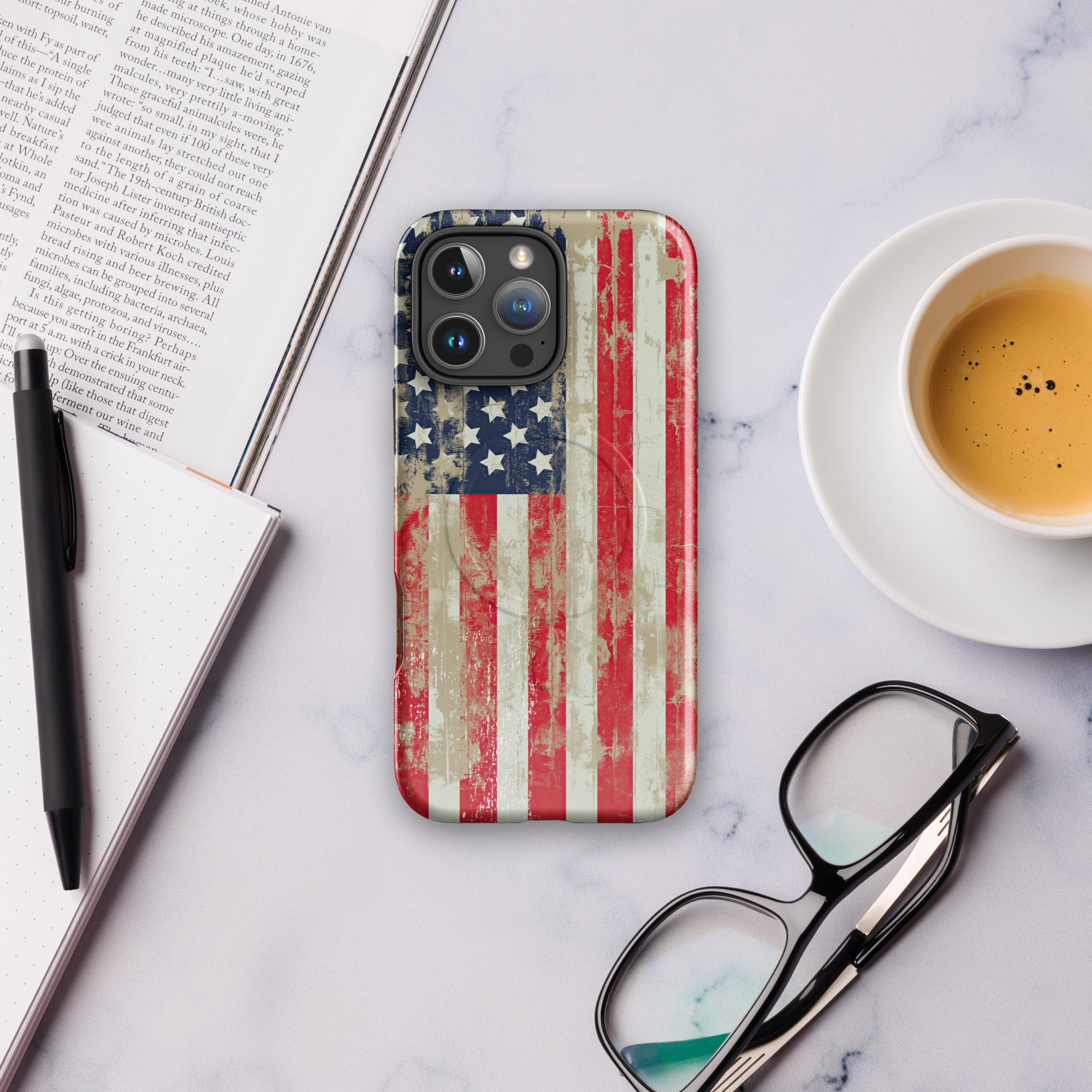 Distressed American Flag MagSafe® tough case for iPhone®