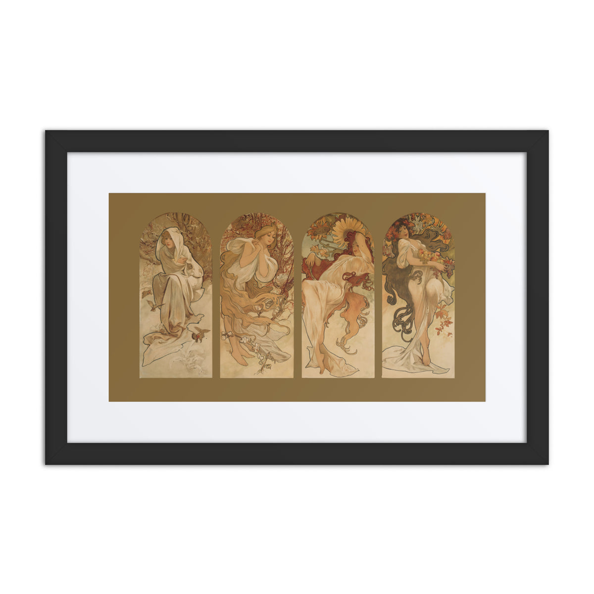 Alphonse Mucha&#39;s The Seasons Framed Art Print