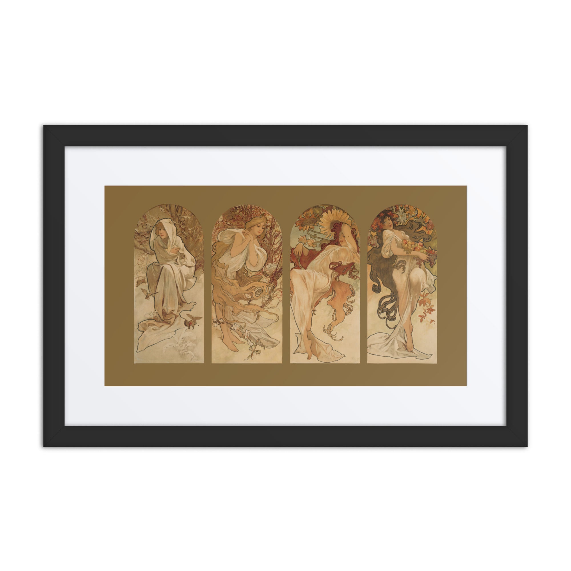 Alphonse Mucha's The Seasons Framed Art Print