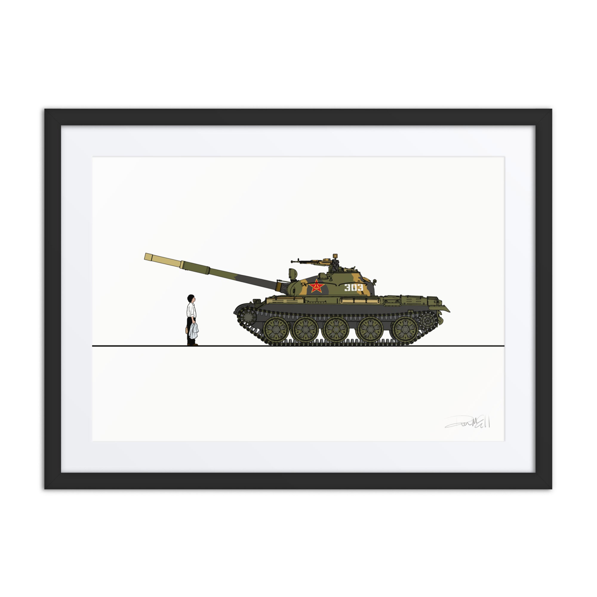 Tiananmen Square Tank Man 33rd Anniversary Framed poster