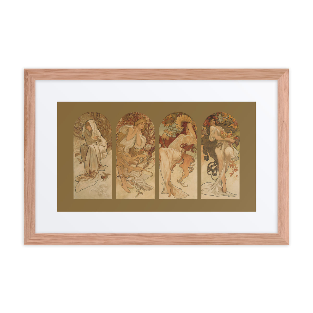 Alphonse Mucha&#39;s The Seasons Framed Art Print
