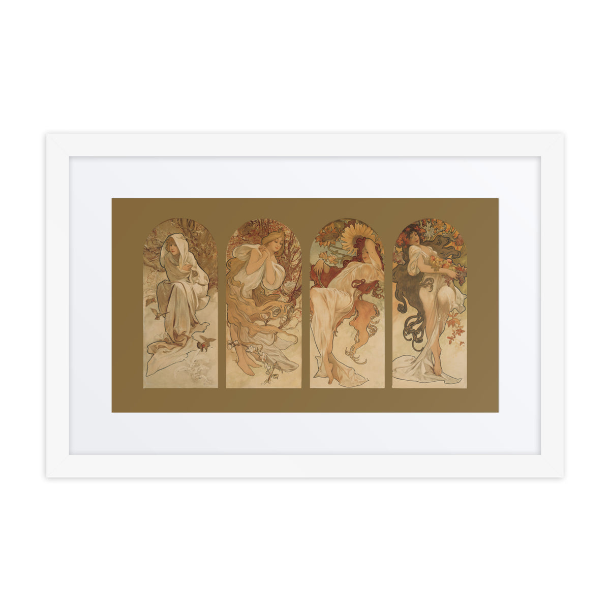 Alphonse Mucha&#39;s The Seasons Framed Art Print