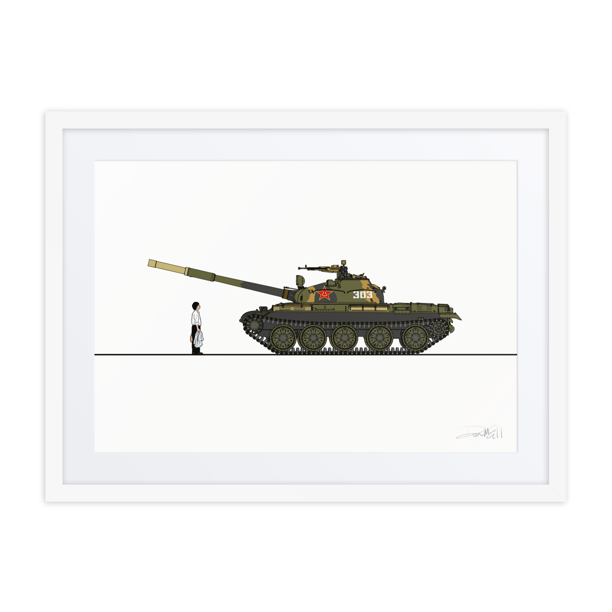 Tiananmen Square Tank Man 33rd Anniversary Framed poster