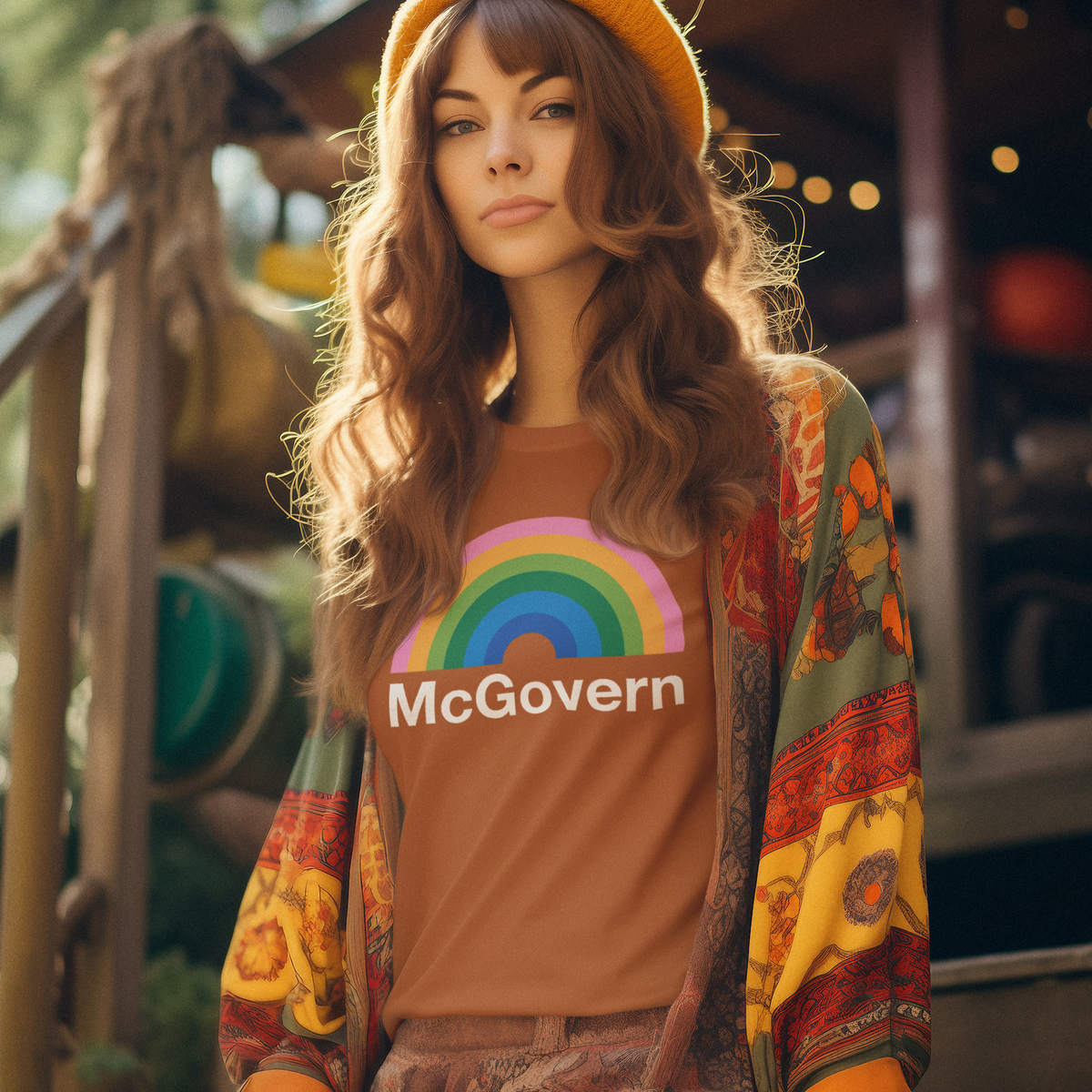 George McGovern Rainbow 1972 Retro Campaign T-Shirt