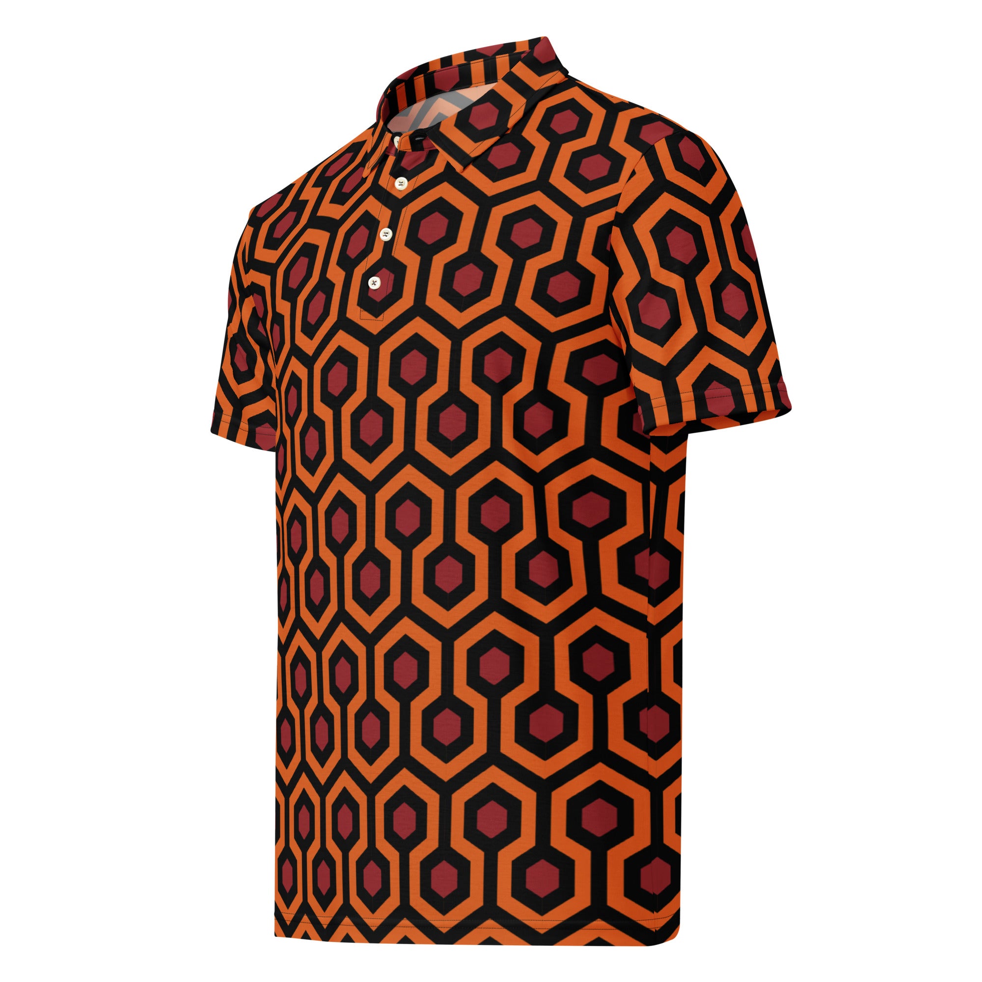 Red Rum Shinging Carpet Print Men’s slim fit polo