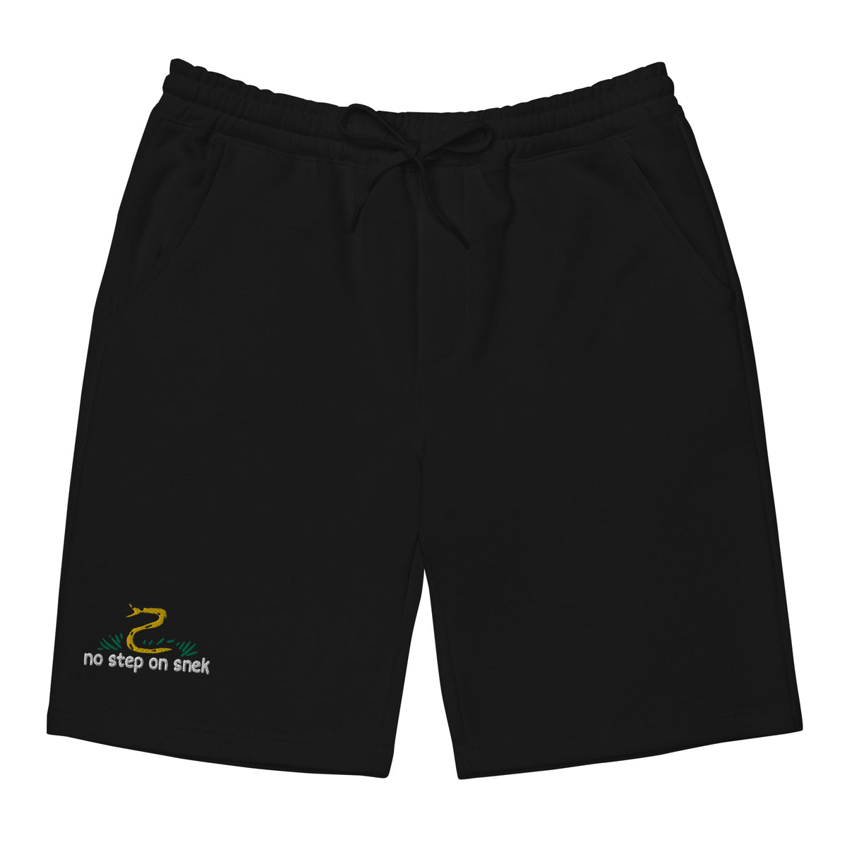 No Step On Snek Embroidered Men&#39;s Fleece Shorts