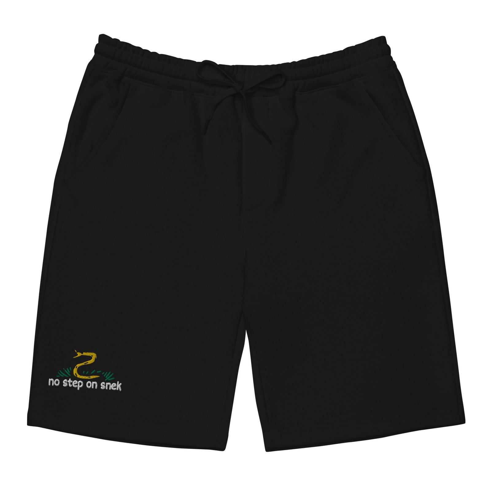 No Step On Snek Embroidered Men's Fleece Shorts