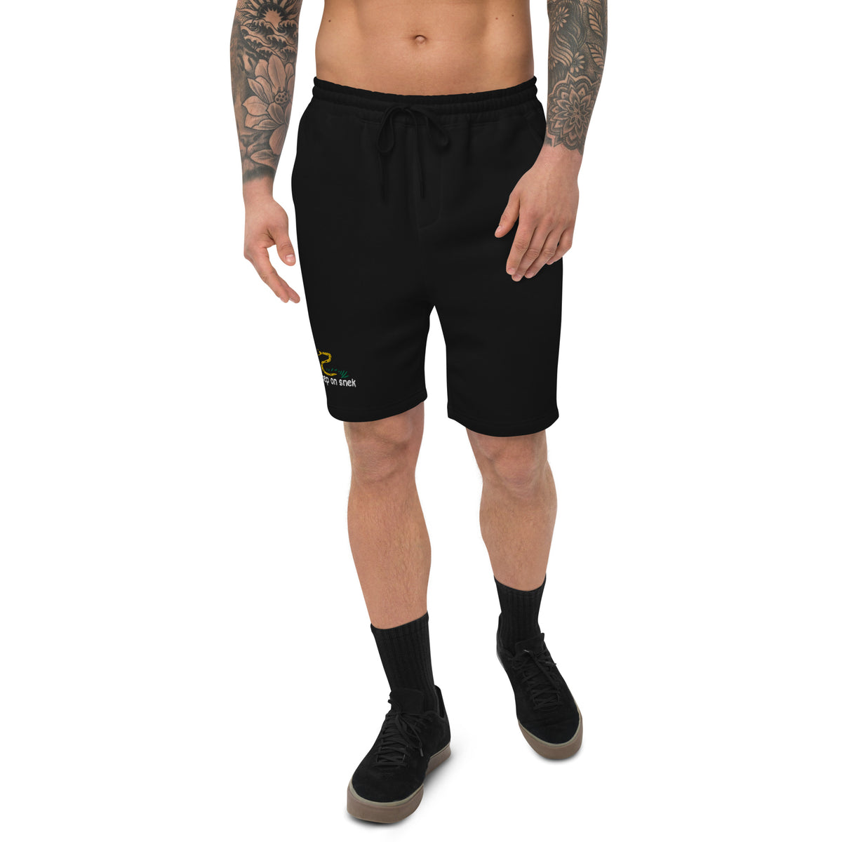 No Step On Snek Embroidered Men&#39;s Fleece Shorts