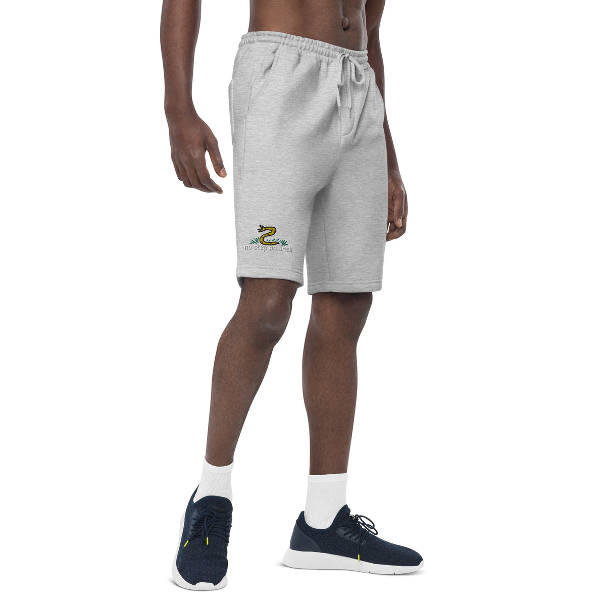 No Step On Snek Embroidered Men&#39;s Fleece Shorts