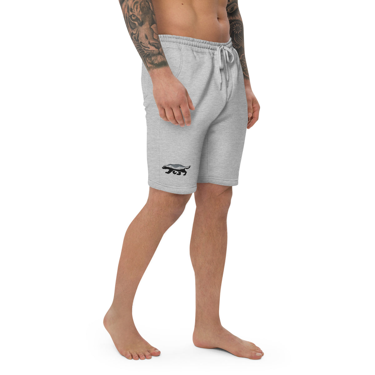 Honey Badger Embroidered Men&#39;s Fleece Shorts