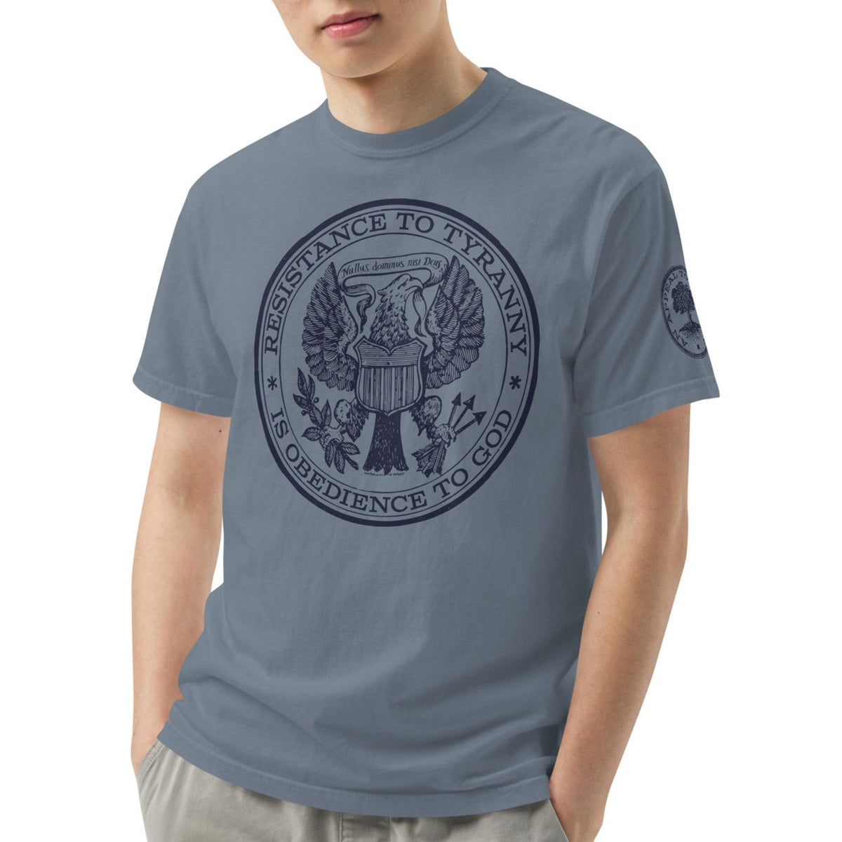 Resistance to Liberty Is Obedience To God Men’s Heavy Graphic Tee