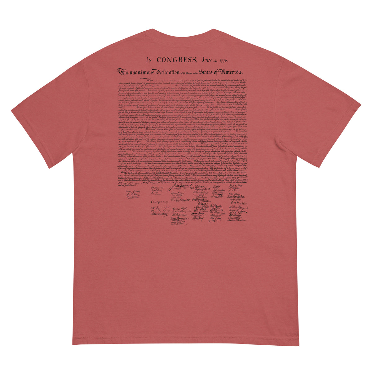 Our Lives Fortunes and Sacred Honor Declaration of Independence Men’s Garment-dyed Heavyweight T-shirt